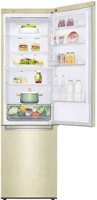 Холодильник LG GA-B509SEKM 203х68х60см 2 дв холодильне відділення 277 л морозильне відділення 107 л A++ NF Інв Диспл. зовнішні Бежевий (GA-B509SEKM) - фото 7