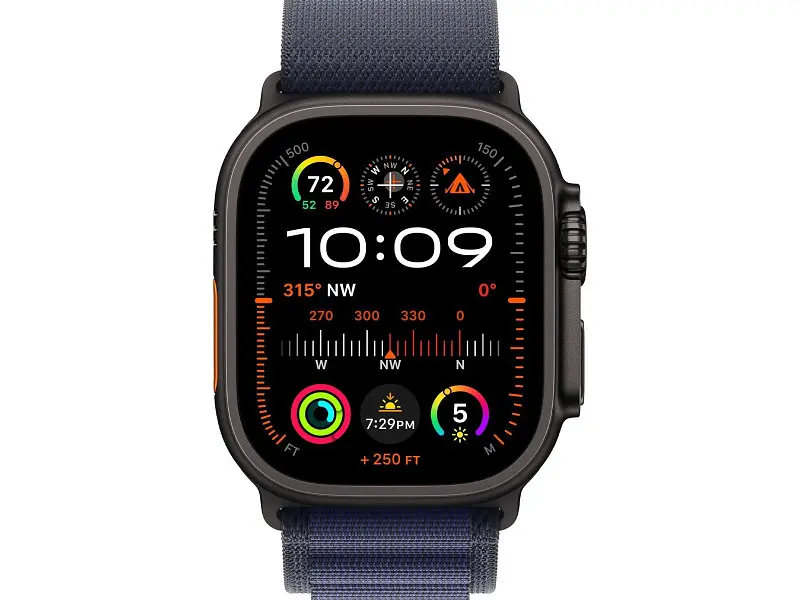 Смарт-годинник Apple Watch Ultra 2 GPS + Cellular 49mm Black Titan. Case w. Navy Alpine Loop - Small (MYTF3+MYPW3) - фото 2