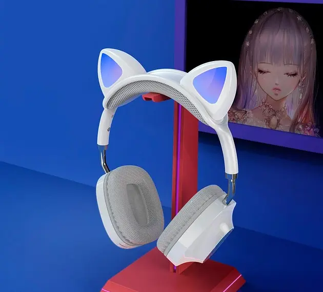 Навушники Hoco ESD13 Skill cat ear BT headphones |BT5.3, Type-C, 7h, 400 mAh| white - фото 3