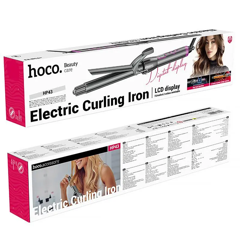 Плойка для волосся Hoco HP43 Electric manual curling iron with digital display Gray - фото 6
