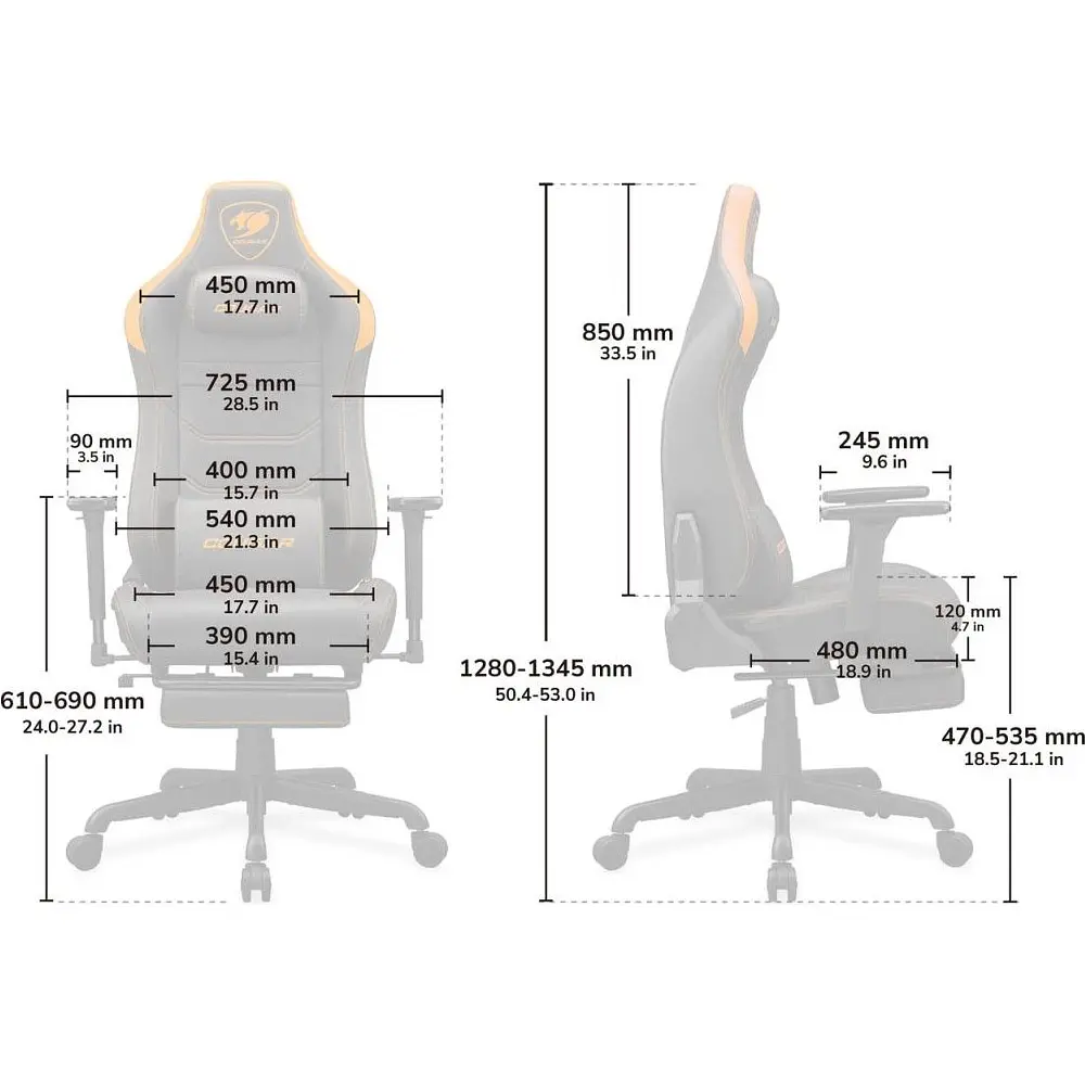 Геймерське крісло Cougar Armor EVO S Orange (3MEVSORB.0001) [117975] - фото 11