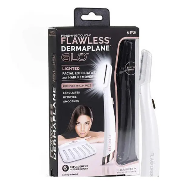 Портативний тріммер-епілятор для обличчя від батарейок Flawless Dermaplane • Тріммер для брів із підсвічуванням - фото 6