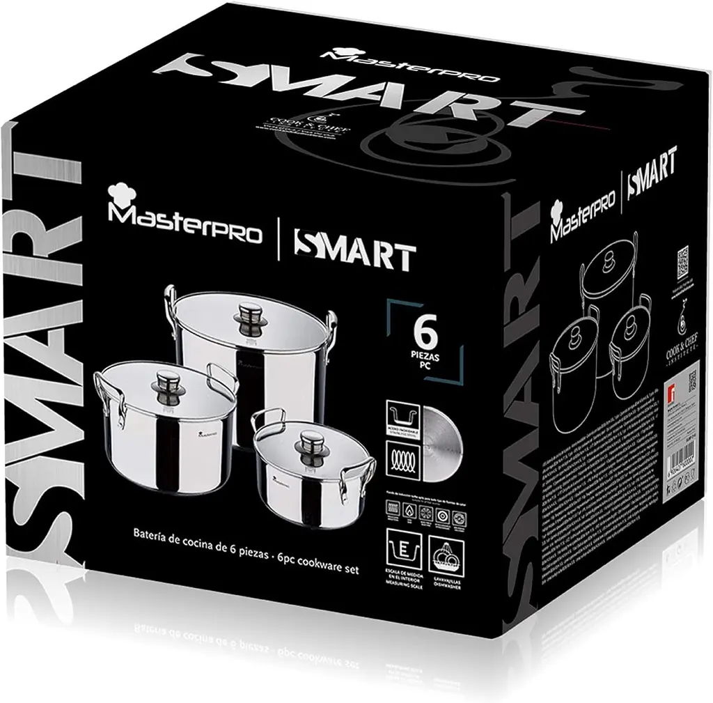 Набір каструль з кришками MasterPro Smart 3,14 / 6,5 / 11,6 л 6 предметів (BGMP-2145) - фото 10