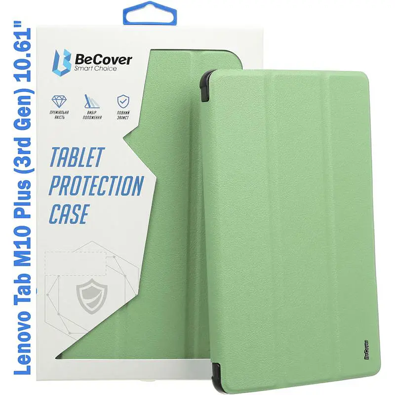 Чохол-книжка BeCover Soft Edge для Lenovo Tab M10 Plus TB-125F (3rd Gen)/K10 Pro TB-226 10.61" Green (708333) - фото 3
