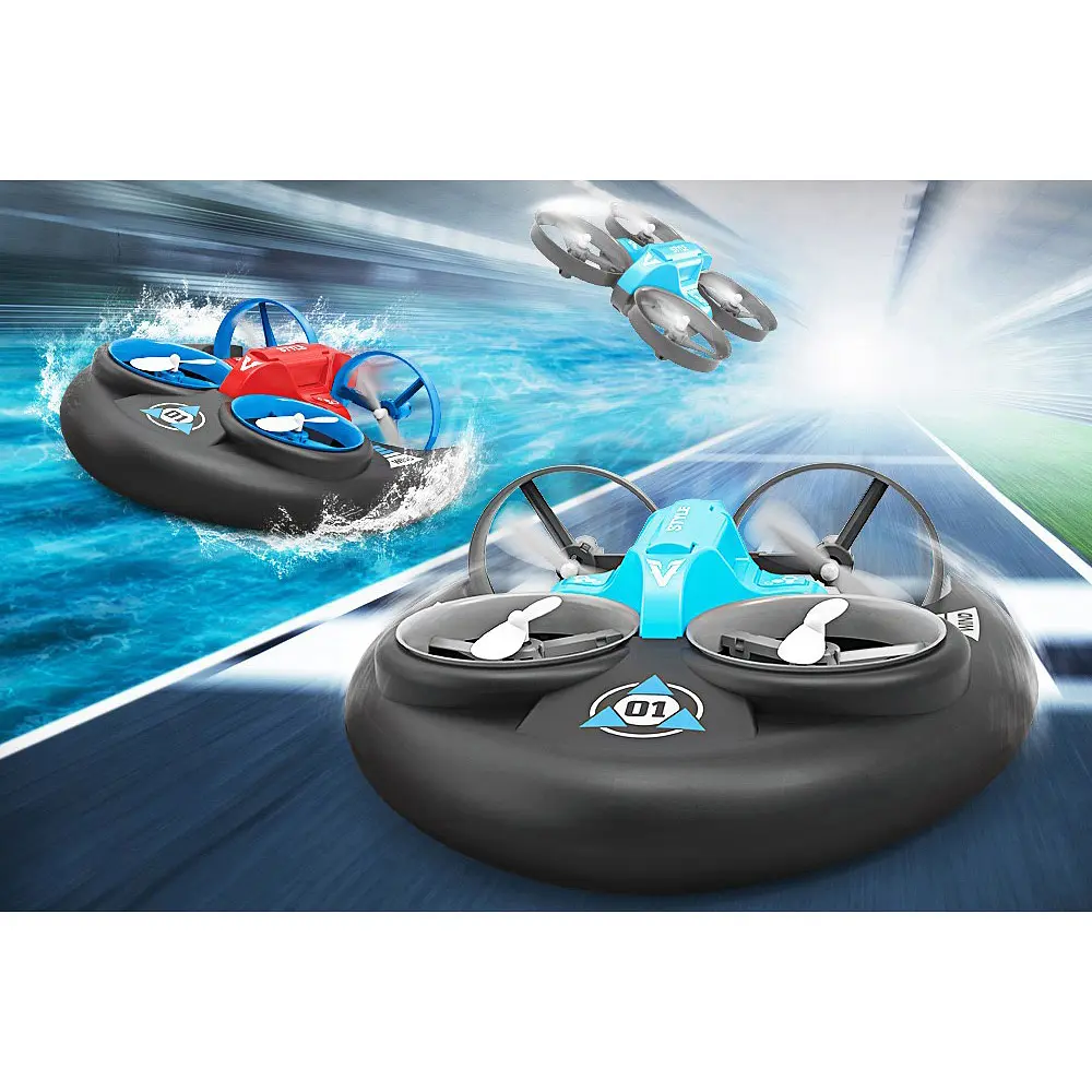 Квадрокоптер JJRC H101 Vehicle Drone Boat 3in1 Red-Blue [119036] - фото 2