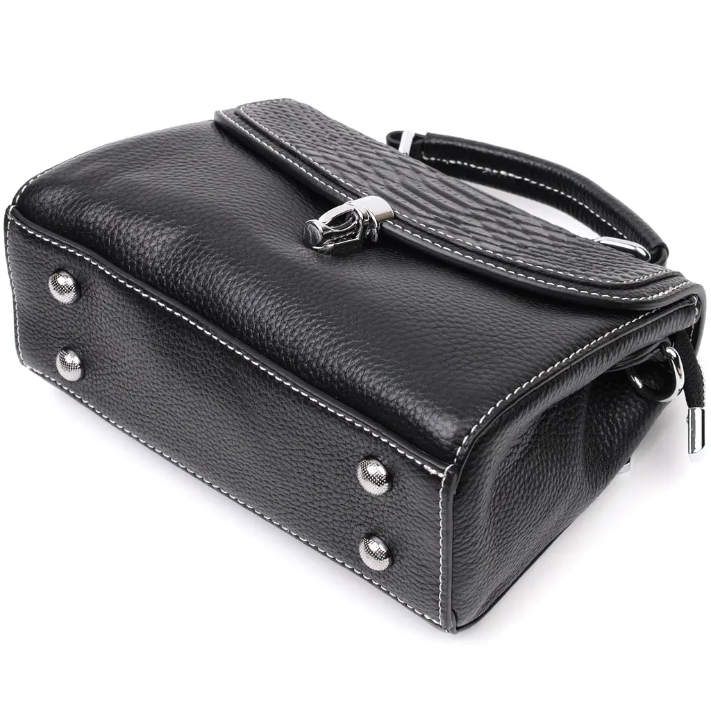 Шкіряна сумка для жінок Vintage з клямкою 19х15х9 см sum0029039 - фото 5