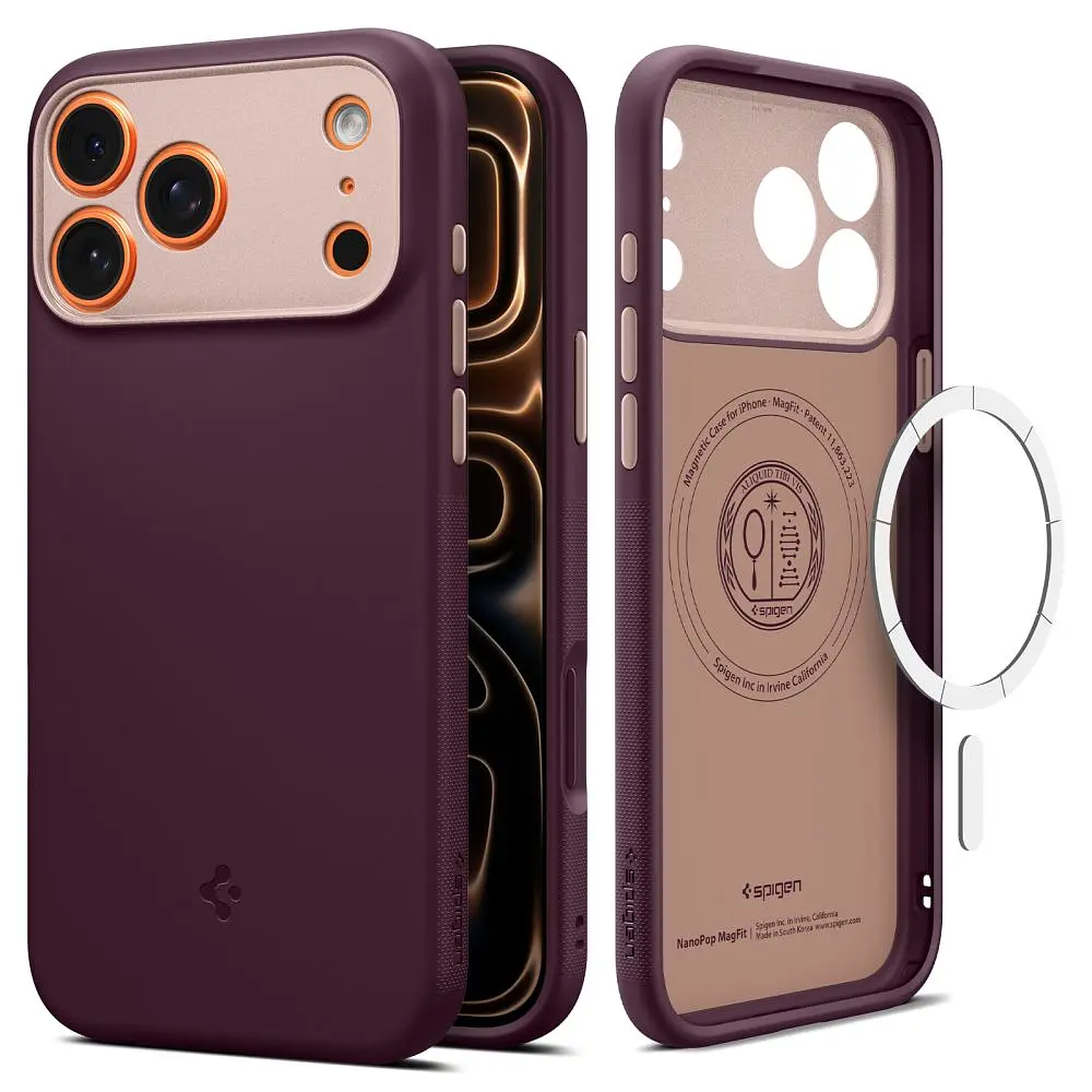 Чохол Spigen для iPhone 17 Pro Max, Nano Pop MagFit, Burgundy Bean teh0019337 - фото 2