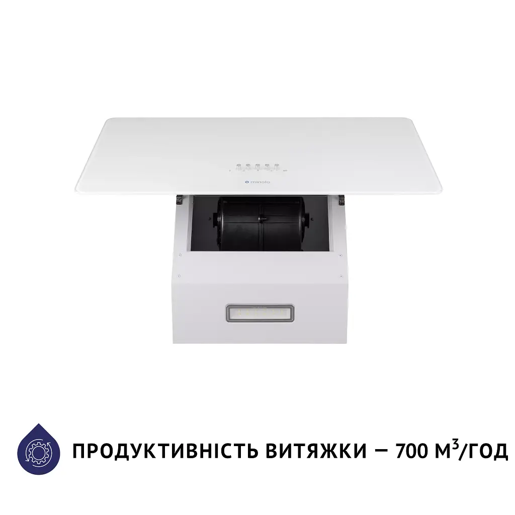 Витяжка декоративна похила Minola HVS 6224 WH 700 LED - фото 5
