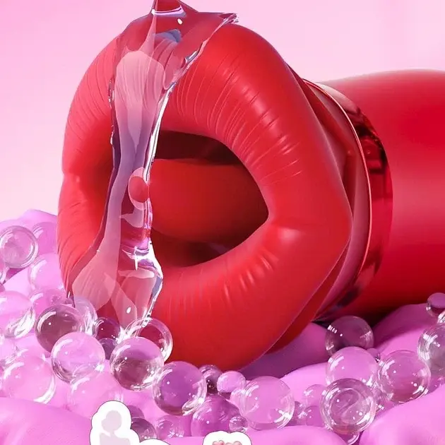 Вібратор для стимуляції клітора I’MCUM Hot Lips Vibe 3 режими лизання 10 режимів вібрації Керування через застосунок - фото 6