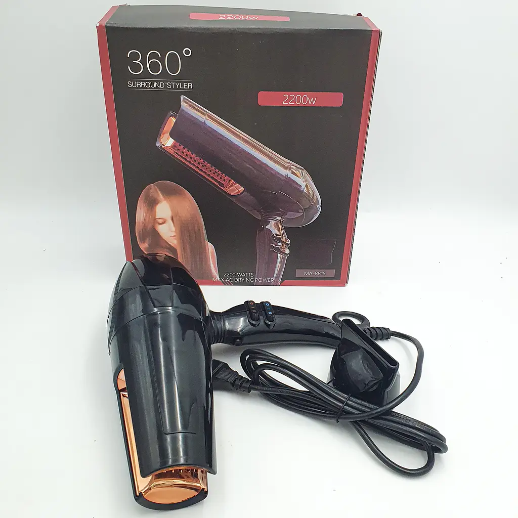 Фен стайлер для волосся сушка локонів 2200Вт UKC Salon 360 Surround MA-8815 чорний - фото 2