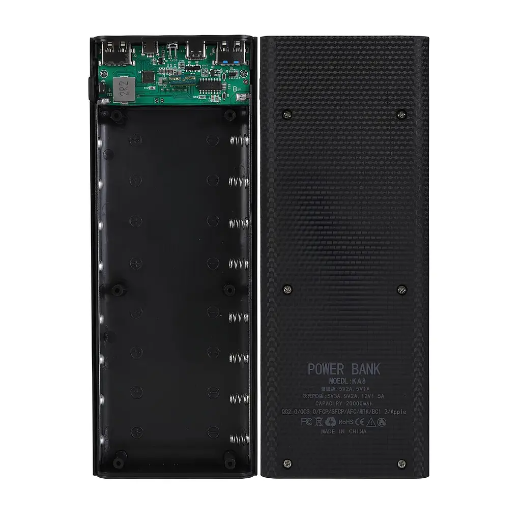 Корпус для Power Bank 8х18650 з Type-C та 2×USB 5V2A – модуль повербанку, бокс для акумуляторів 18650