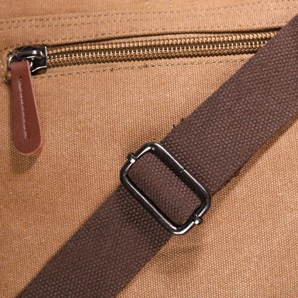 Функціональна чоловіча сумка з клапаном із текстилю 21249 Vintage коричнева - фото 10