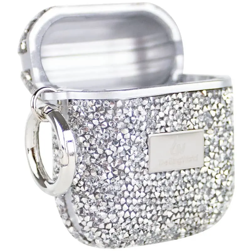 TPU чехол Bling World Rock Diamond для наушников AirPods 1/2 Серебряный - фото 4