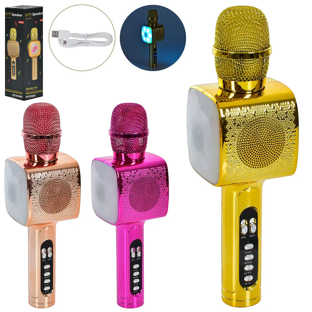 Мікрофон, L20, 25 см, акумулятор, Bluetooth, з музичними та світловими ефектами (В асортименті) - фото 2