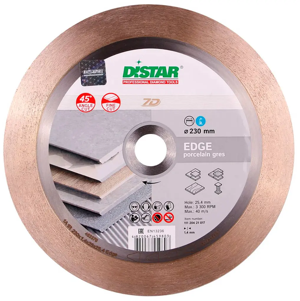 Алмазний диск по кераміці Distar Edge 1A1R 230x1.4x25.4 мм