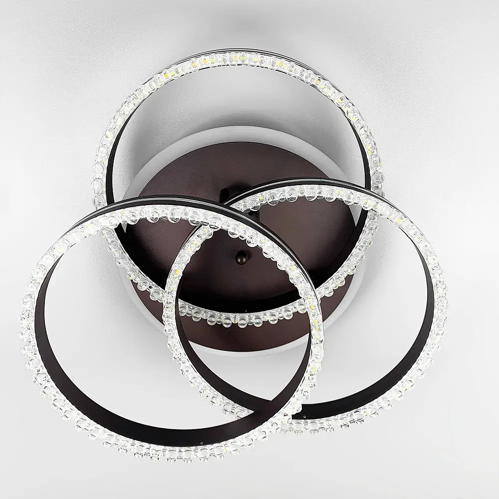 LED світильник coffee на 3 кільця з хромованою смужкою d30 см Line.F A 55063/3С RGB CF+CR - фото 8