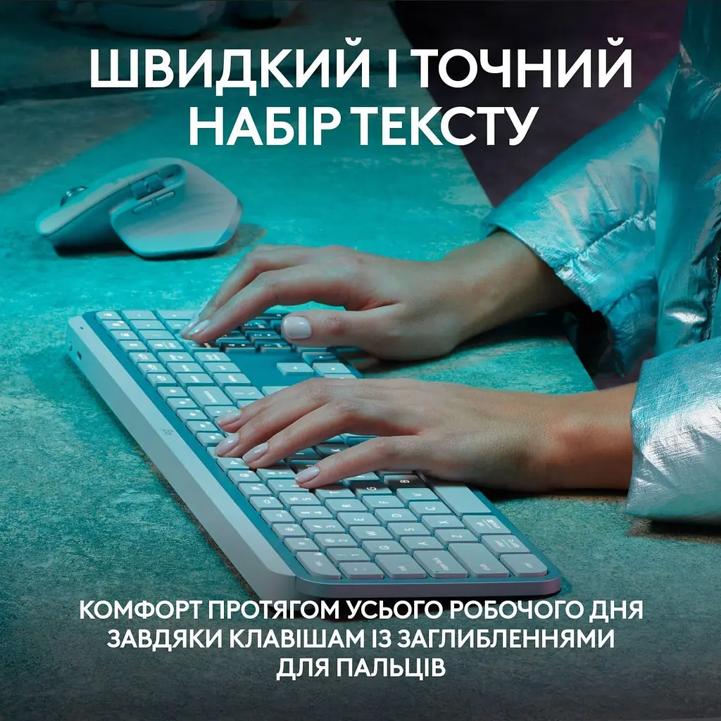 Клавіатура Logitech MX Keys S Wireless Pale Grey (920-011588) - фото 7