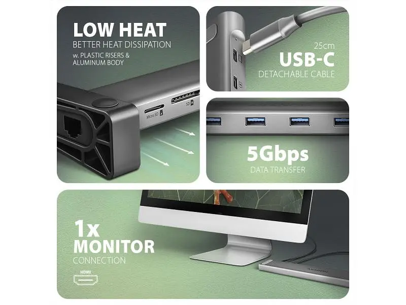 USB-хаб AXAGON HMC-10HLS - фото 4