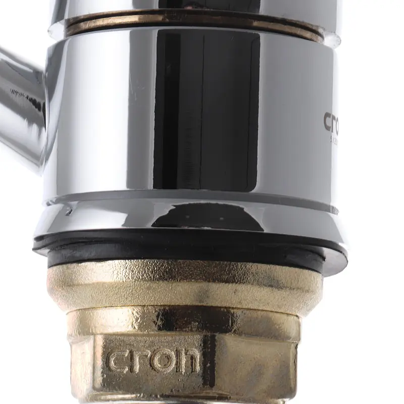 Змішувач для умивальника CRON MAGIC 555 чорна ручка (CR0131) - фото 5