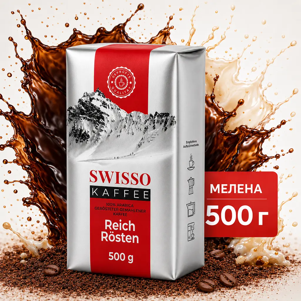 Кава мелена Swisso Kaffee Reich Rоsten 100% Arabica 500 г натуральна середнього обсмаження - фото 2