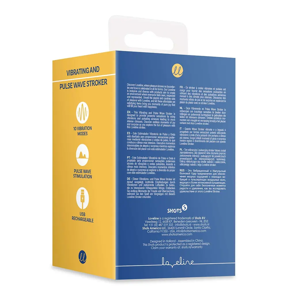 Мастурбатор с вибрацией Loveline Vibrating And Pulse Wave Stroker синий - фото 12
