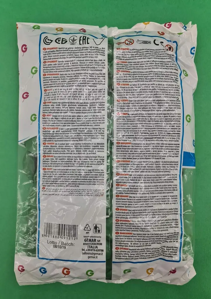 Латексна кулька, Gemar, пастель, зелений, 10 дюйм (25 см), 100 штук, для свят і фотозон - фото 2