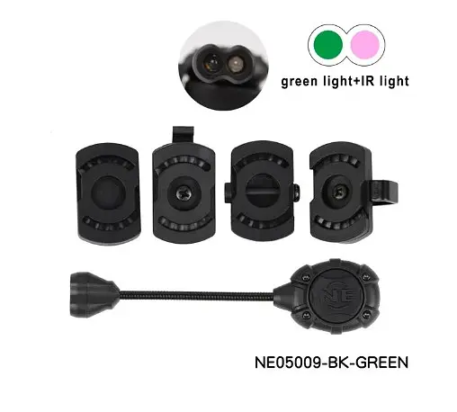 Тактический сигнальный фонарь Wadsn NE-05009-BK-green для шлема Mpls (зеленый + ИК свет) Черный - фото 3