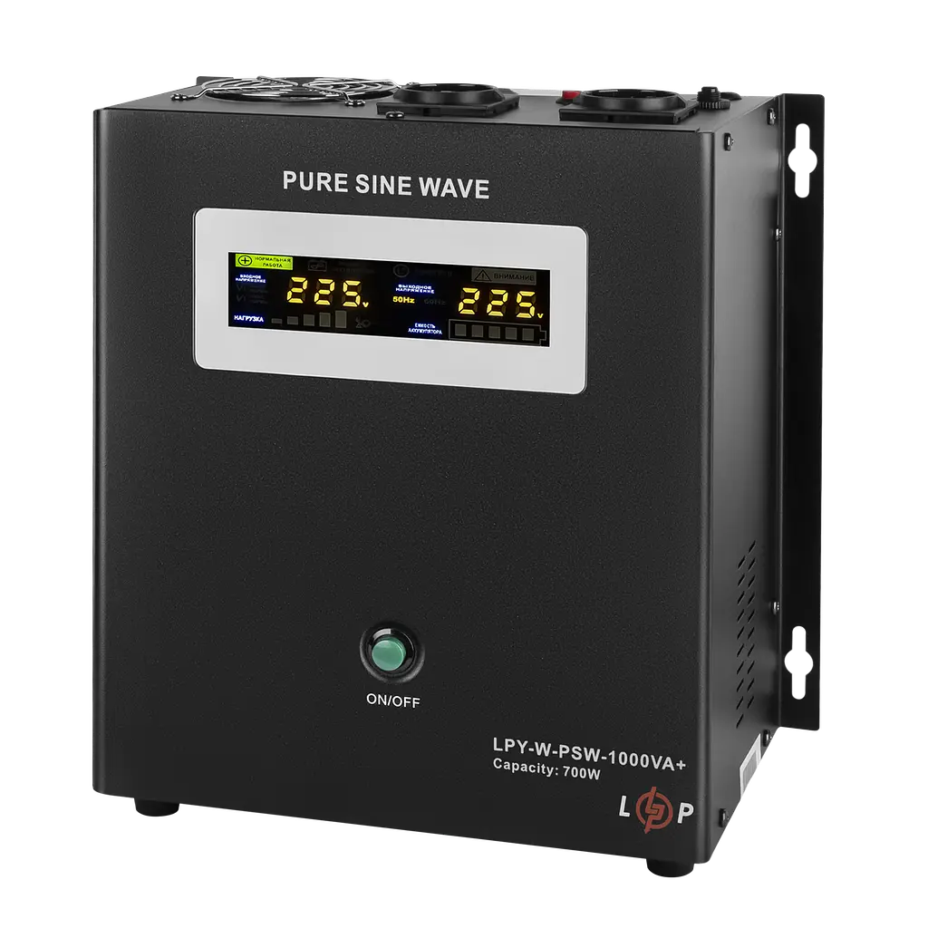 ДБЖ з правильною синусоїдою 12V LPY-W-PSW-1000VA+(700Вт)10A/20A - фото 2