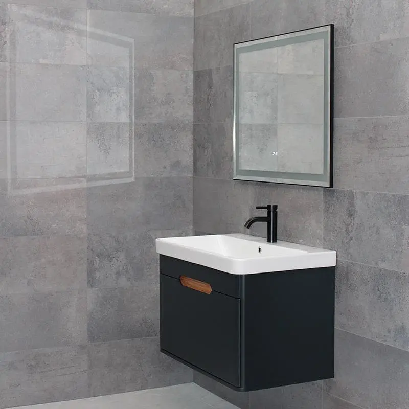 Дзеркало Dusel DE-M0061S1 Silver 75x100 см з годинником, Сірий - фото 5
