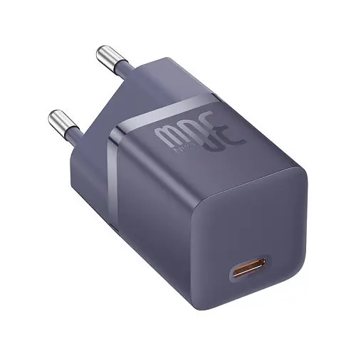 Мережевий зарядний пристрій Baseus GaN5 Fast Charger(mini) 1C 30W EU Cable Type-C to Type-C 1m фіолетовий P10110902523-00 - фото 2
