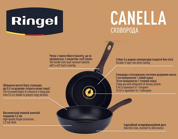Сковородка глубокая Ringel Canella 24 см (RG-1100-24) - фото 7