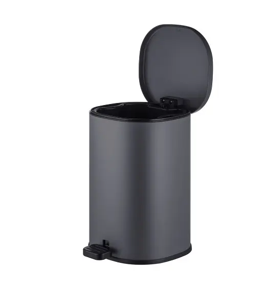 Відро для сміття Mixxus Premium Olivary-TC0105 Graphite з плавним закриттям овальне 5 л графіт (MI7063)  - фото 2