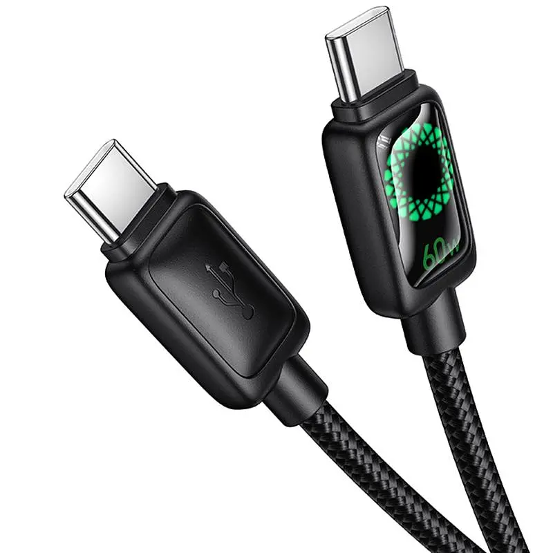 Дата кабель Hoco U146 Mundo Type-C to Type-C 60W (1.2m) Black - фото 3