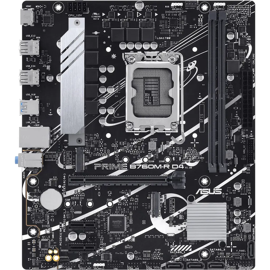 Материнська плата Asus Prime B760M-R D4 (90MB1HA0-M0EAY0) [147090] - фото 2