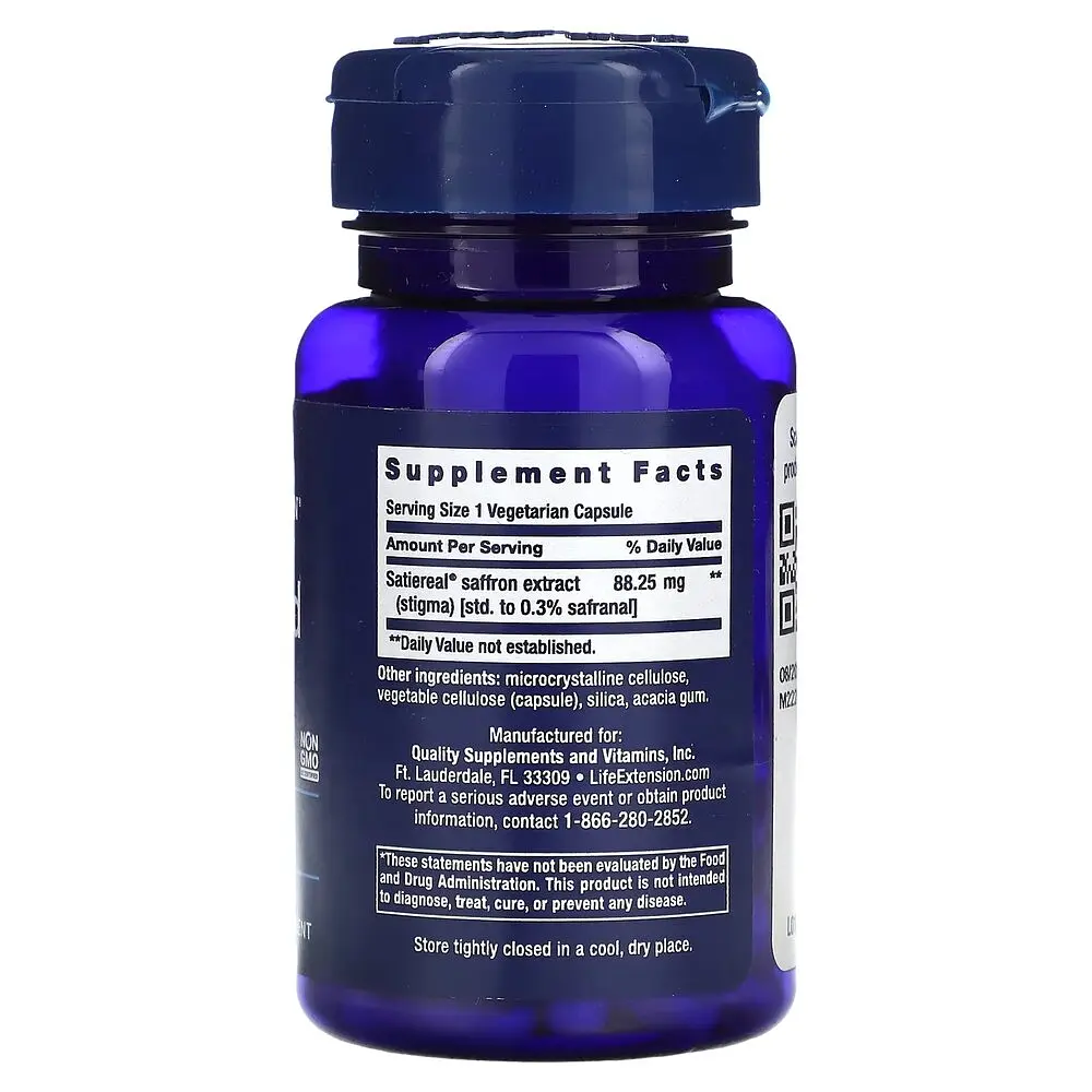 Екстракт шафрану Life Extension Optimized Saffron, 60 вегакапсул для підтримки настрою та апетиту - фото 2