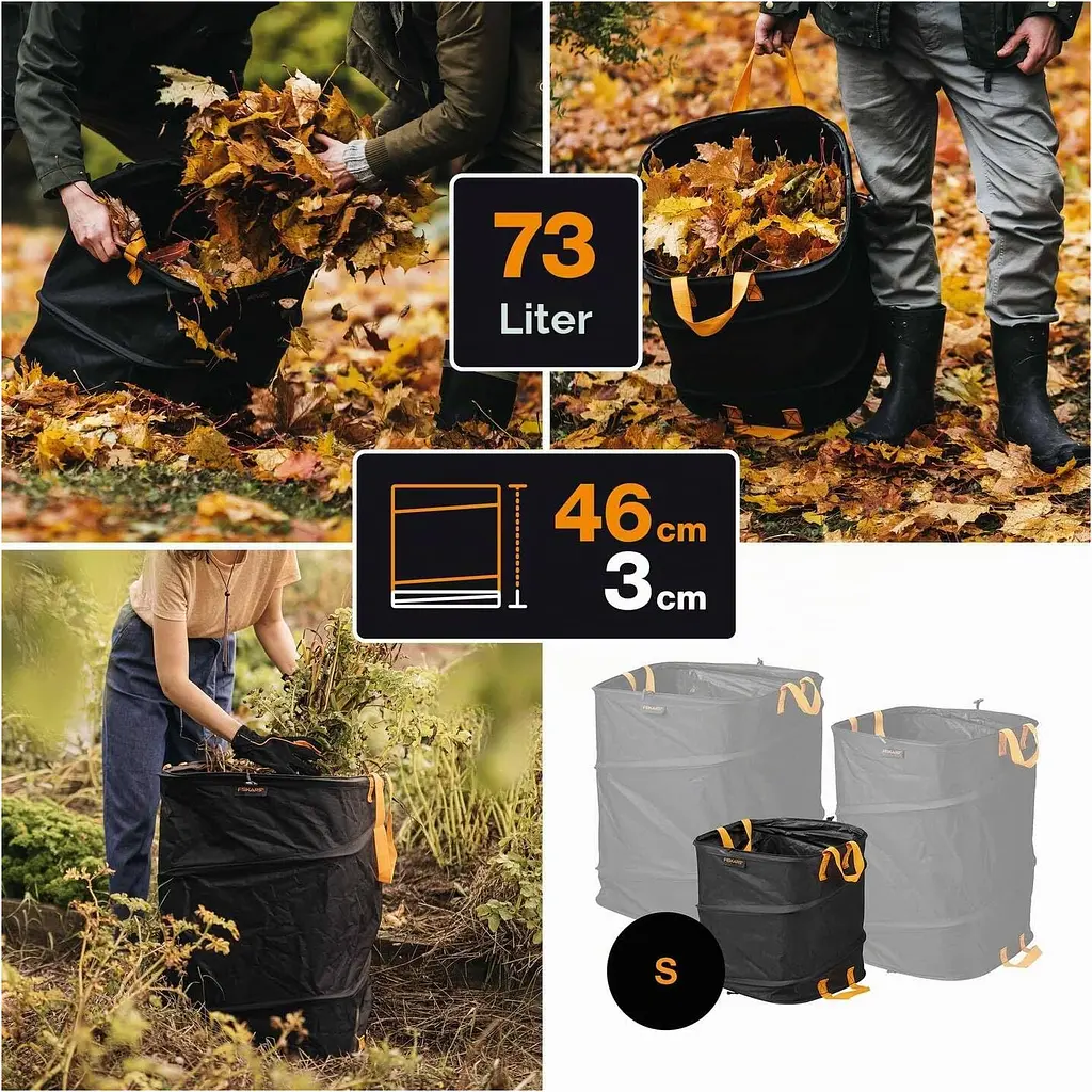 Складаний садовий мішок Fiskars Ergo S 73 л (1028371) - фото 5