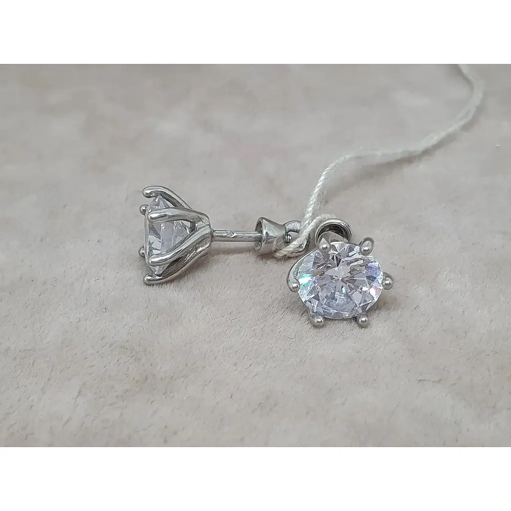 Серебряные пуссеты Tango с фианитами. 520238С - фото 3