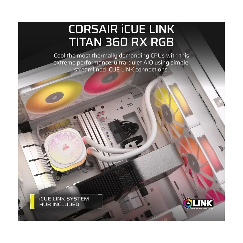 Система рідинного охолодження Corsair iCUE LINK TITAN 360 RX RGB White (CW-9061021-WW) - фото 7