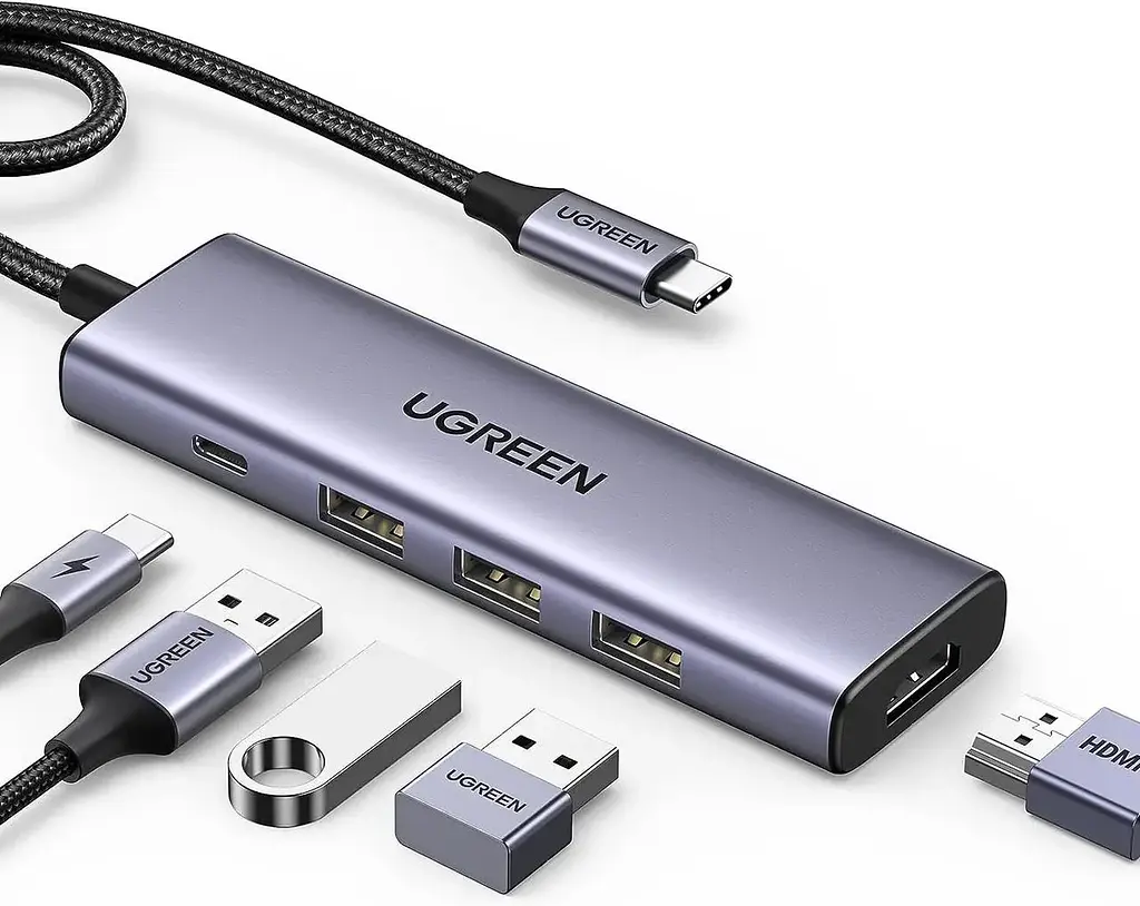 USB-хаб Ugreen CM511 USB-C To HDMI+3xUSB 3. 0 A+PD Power Converter