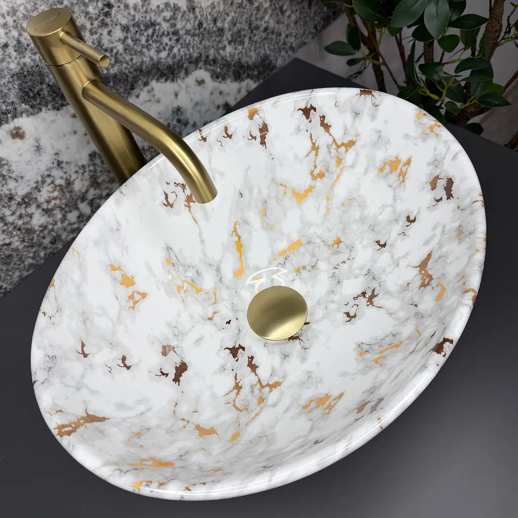 Умивальник VBI Parma накладний 41x34 см marble white glossy VBI-011030 - фото 5