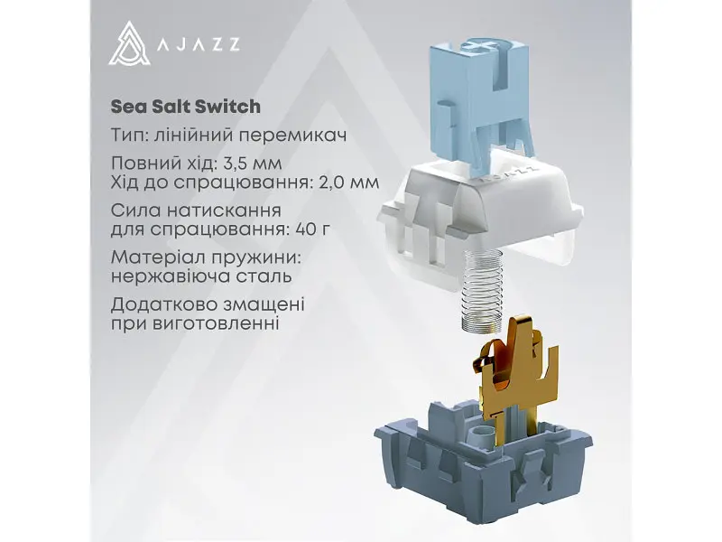 Клавіатура Ajazz AK650 Sea Salt Switch White USB-C (AK650-SS-BWB) - фото 7