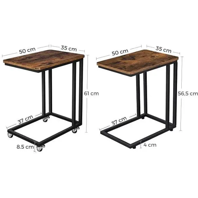 Журнальный столик приставной Leobert Angel на колесиках в стиле Loft - фото 6