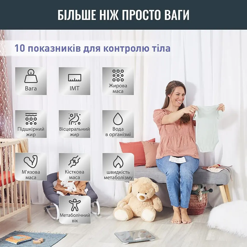 Ваги підлогові Tefal Goodvibes Life Bluetooth 160 кг AAAx3 в комплекті скло сірі - фото 12