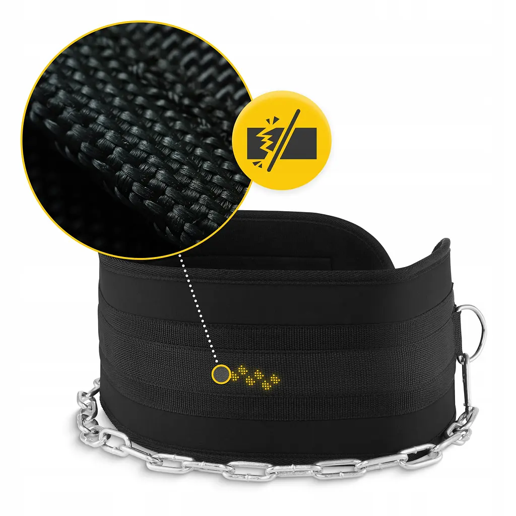 Пояс атлетичний для обтяження 4FIZJO Dip Belt 80 см Black (P-5905973402255) - фото 5