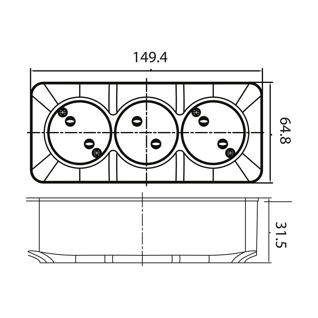 Розетка Horoz Electric Power max-3 Eva, потрійна накладна, біла - фото 2