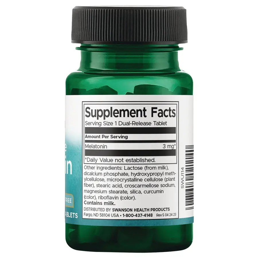 Натуральна добавка Swanson Dual-Release Melatonin 3 mg, 60 таблеток - фото 2