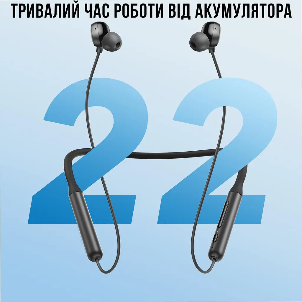 Бездротові вакуумні навушники для спорту SPORT Чорні - фото 6
