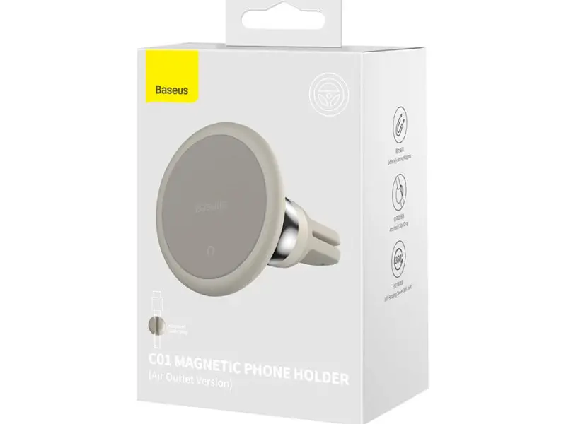 Автомобільний тримач BASEUS C01 Magnetic Phone Holder Air Outlet Version Creamy White (SUCC000102) - фото 5