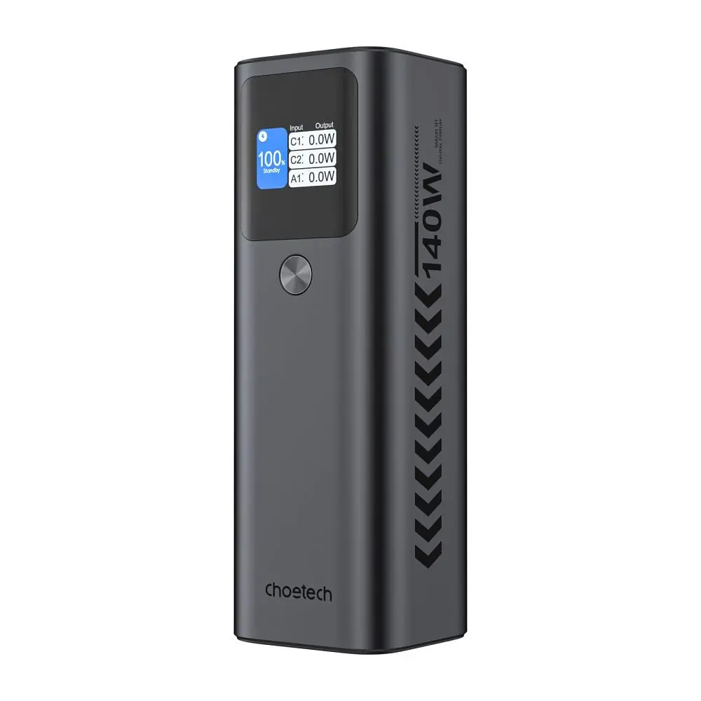 Повербанк 27000mAh Choetech B670 Grey 140W QC3.0 PD3.1 TFT Smart дисплей (43-00169) - фото 11