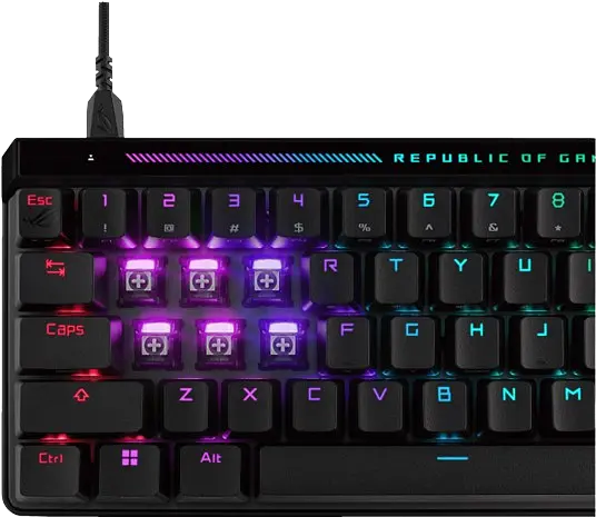 Клавiатура Asus ROG Falchion Ace Magnetic Switches RGB Black (90MP03VE-BKUA20) - фото 3